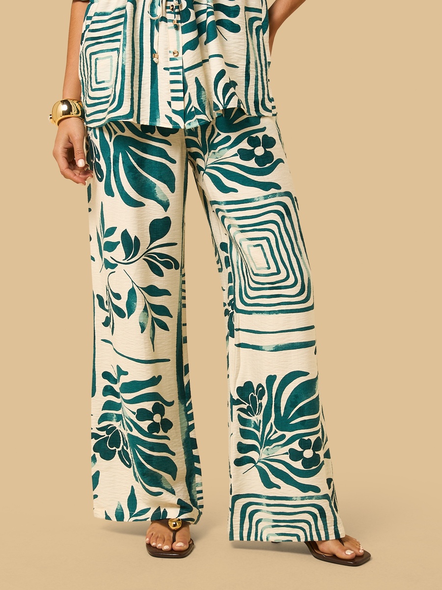 Printed Wide Leg Pants