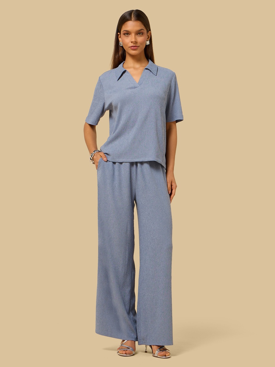 Textured Wide Leg Pants