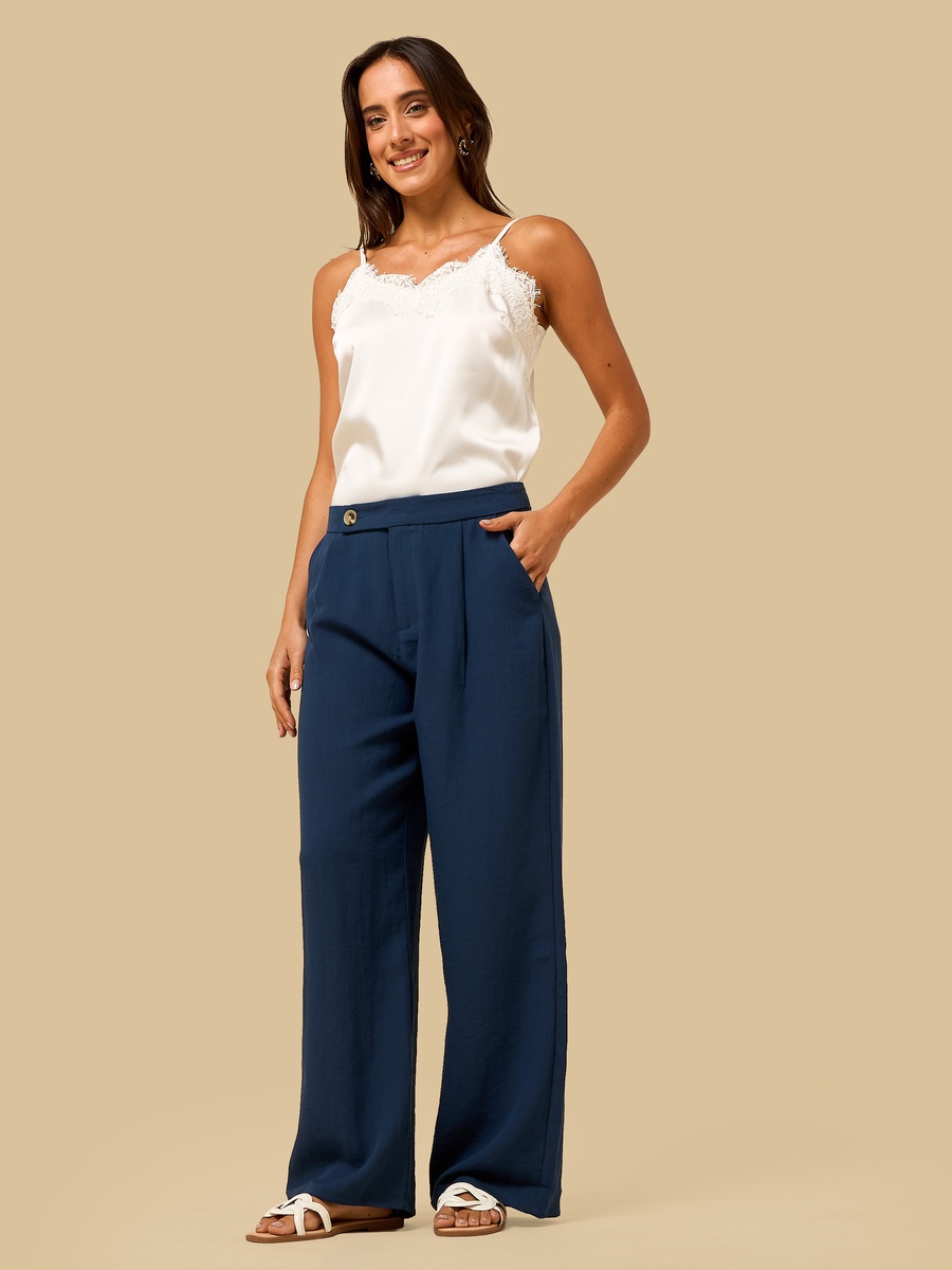 Mid-Rise Wide Leg Pants