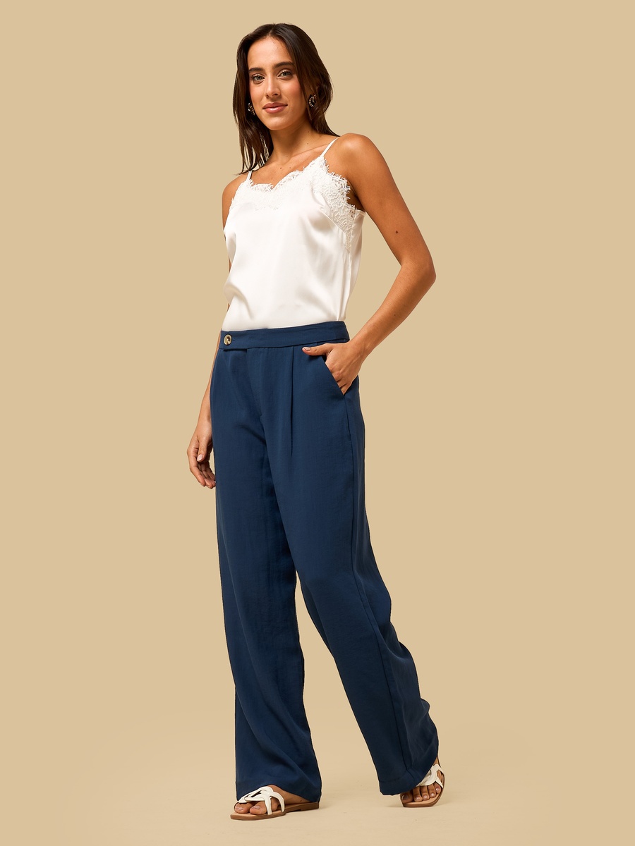 Mid-Rise Wide Leg Pants