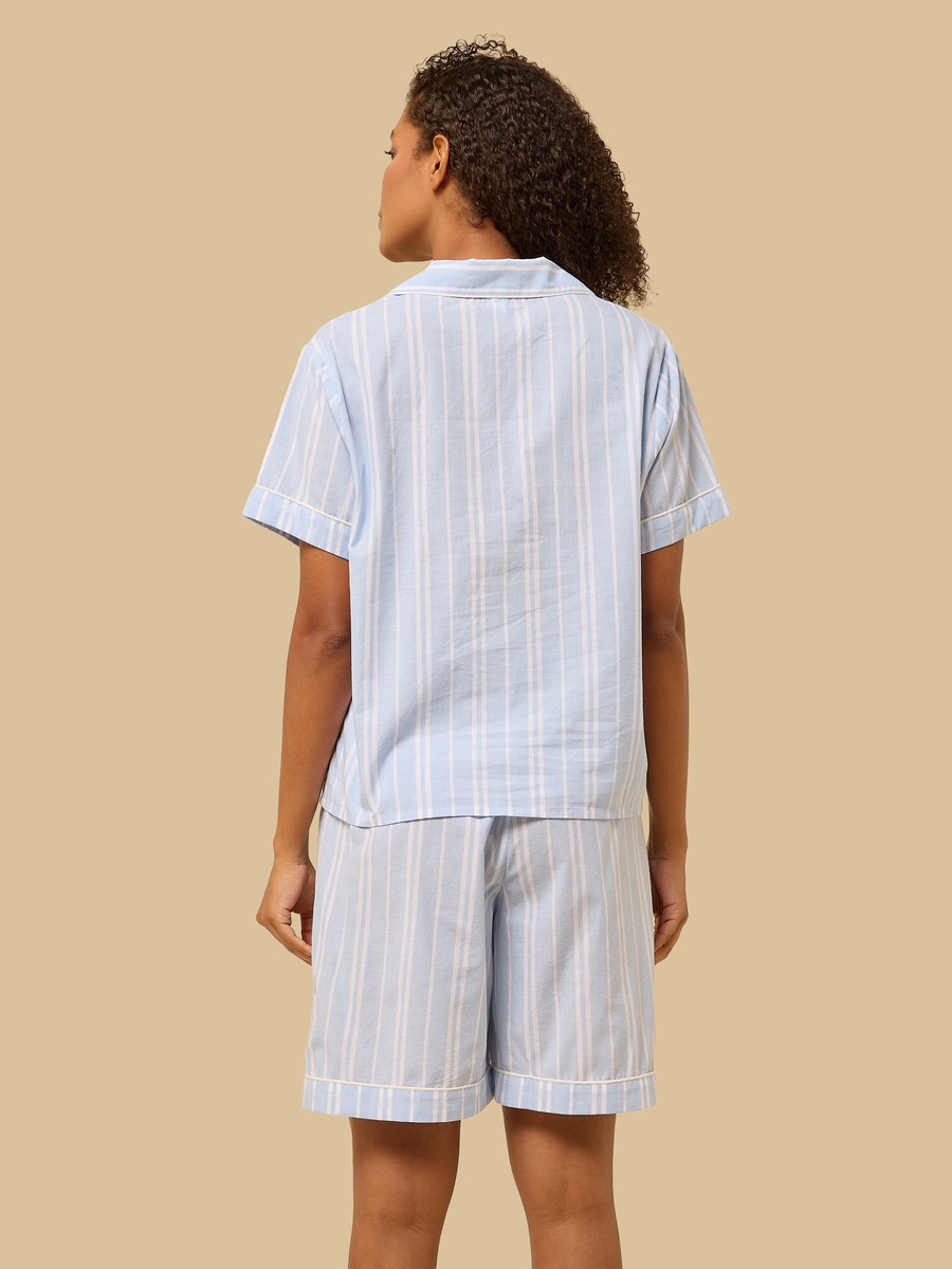 Striped Cotton Shorts Set