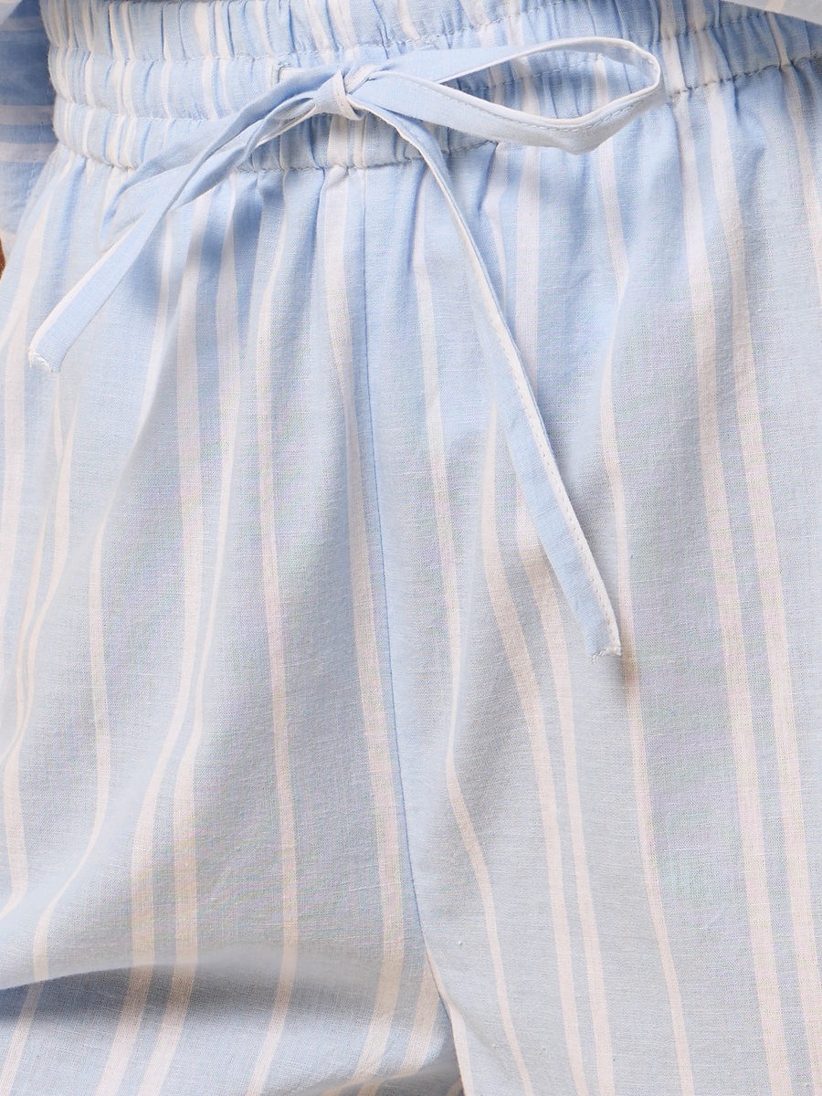 Striped Cotton Shorts Set