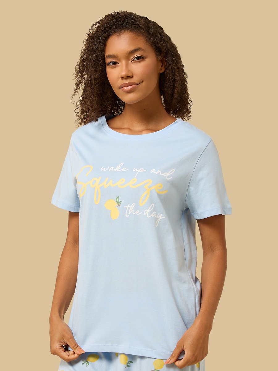 Lemon Print Cotton Pyjama Set