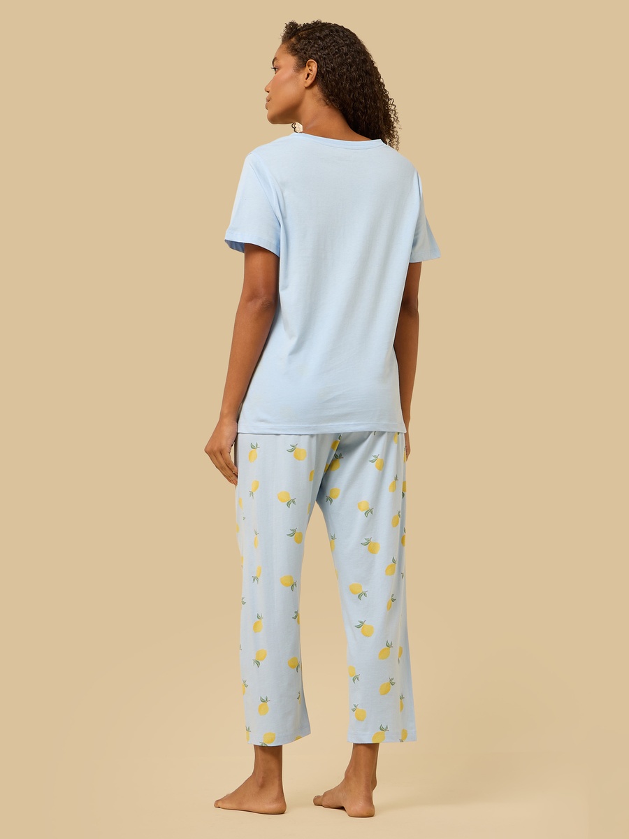 Lemon Print Cotton Pyjama Set