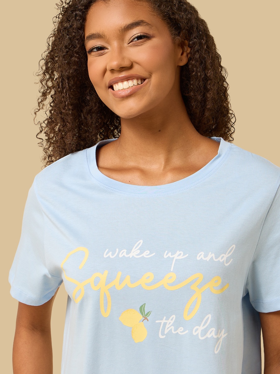 Lemon Print Cotton Pyjama Set