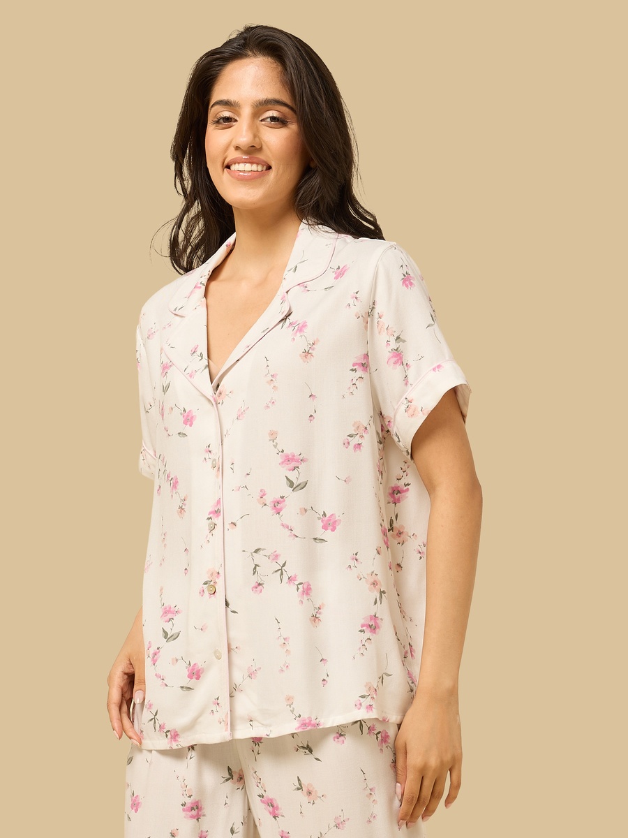 Floral Print Viscose Pyjama Set