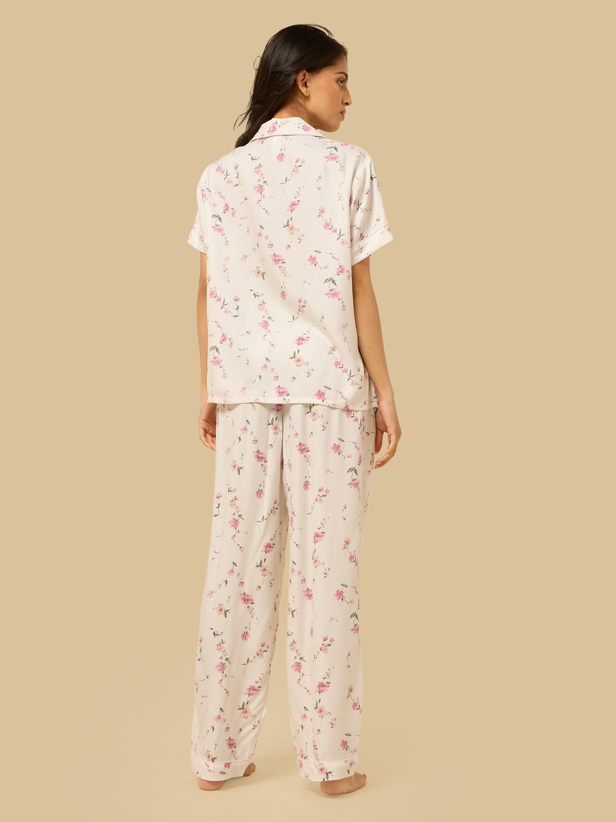 Floral Print Viscose Pyjama Set