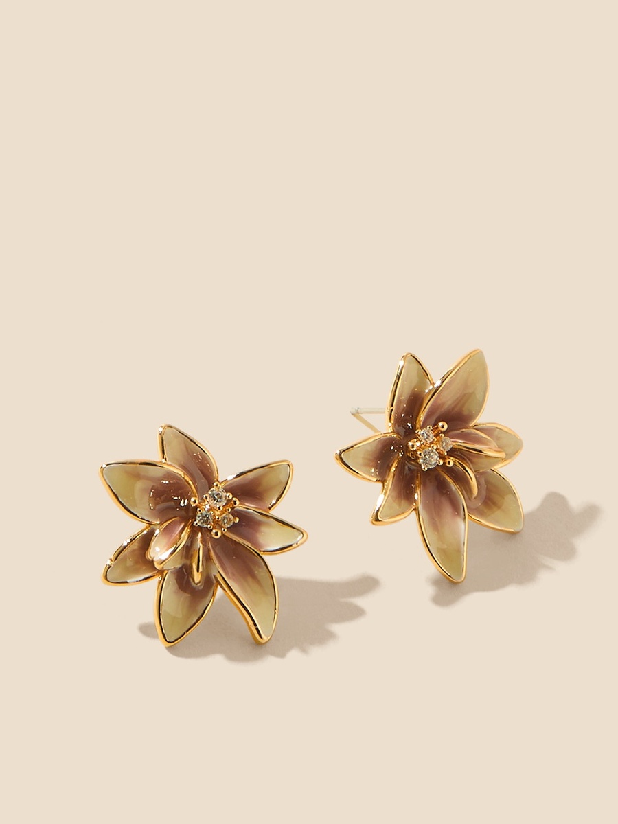 Floral Pendant Necklace and Stud Earrings Set