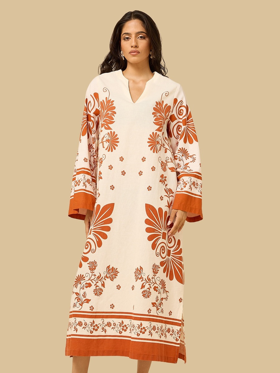 Floral Print Kaftan Dress