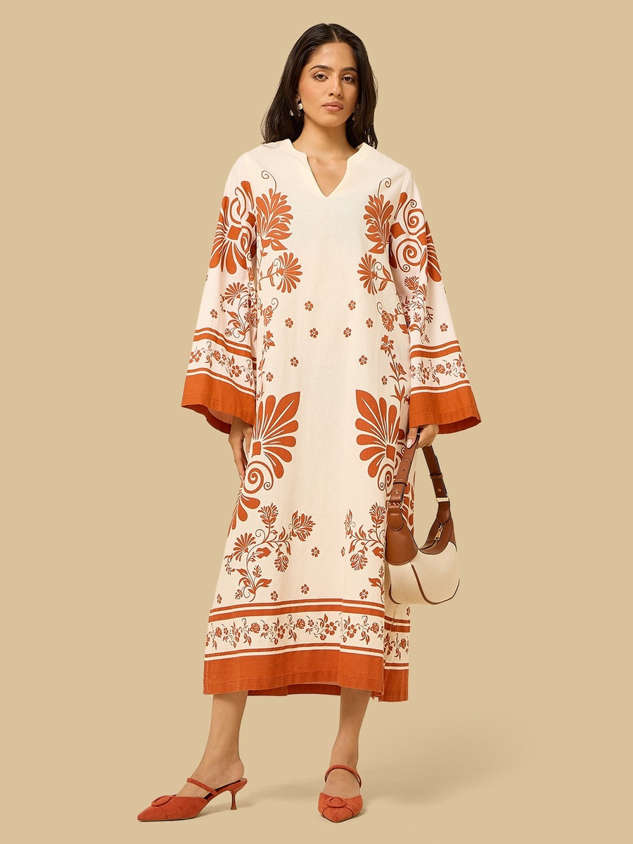 Floral Print Kaftan Dress