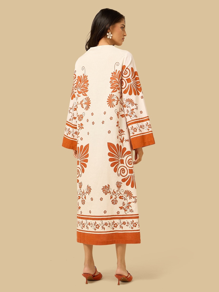 Floral Print Kaftan Dress