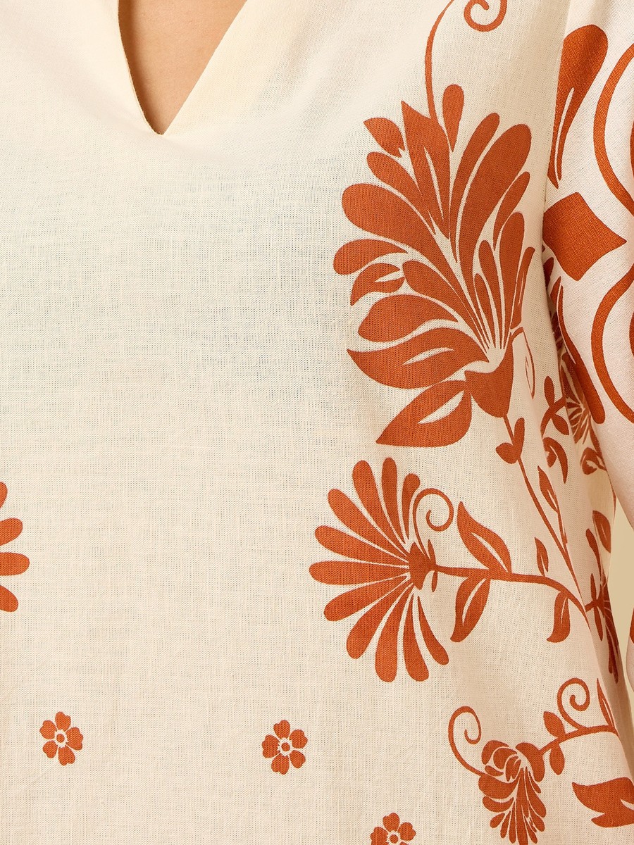 Floral Print Kaftan Dress