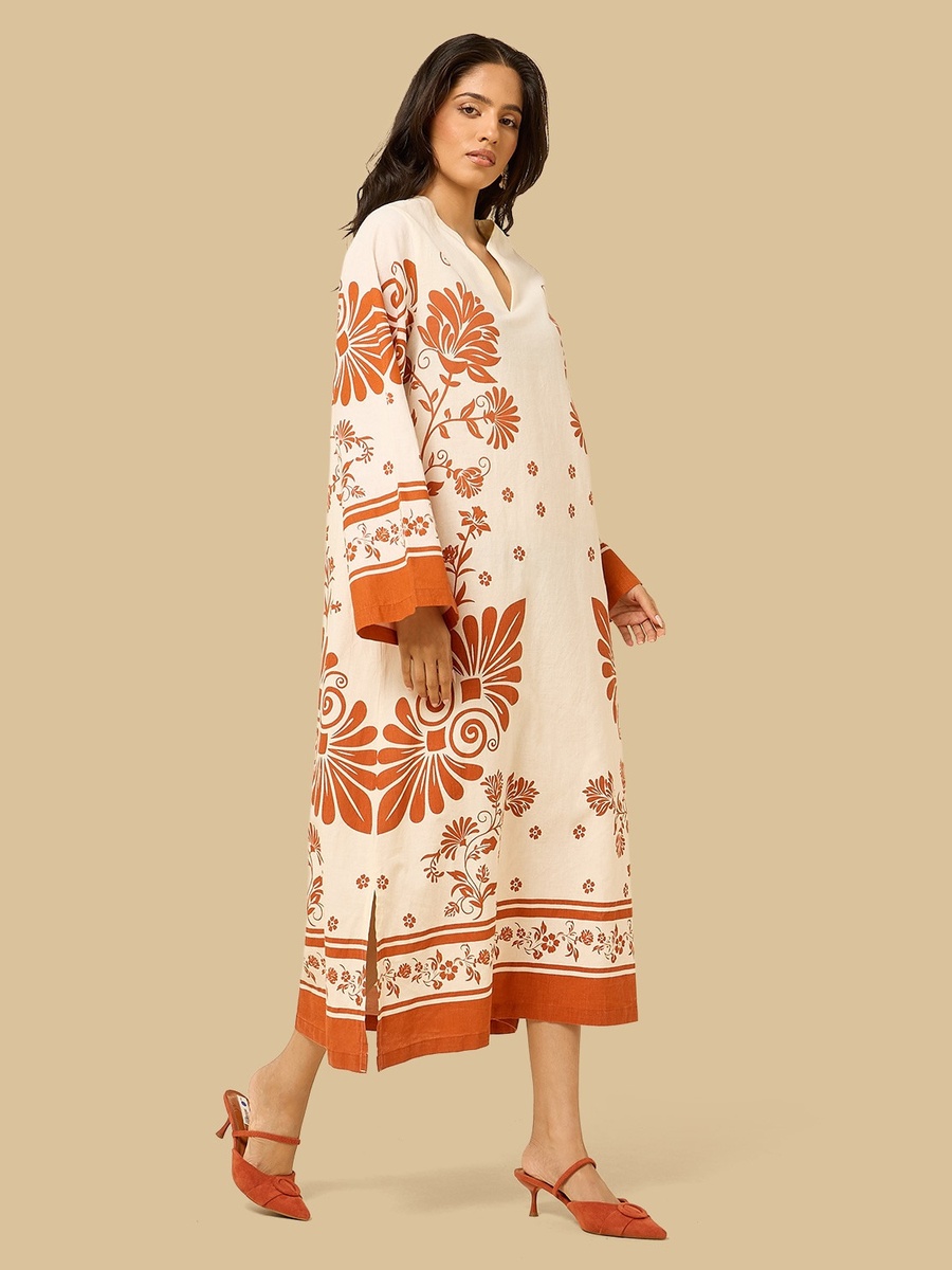 Floral Print Kaftan Dress