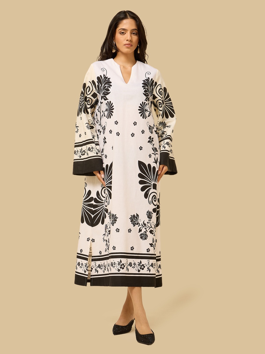 Floral Print Kaftan Dress