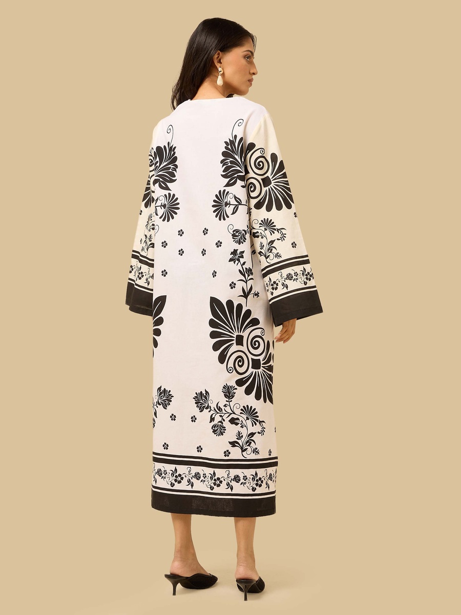 Floral Print Kaftan Dress
