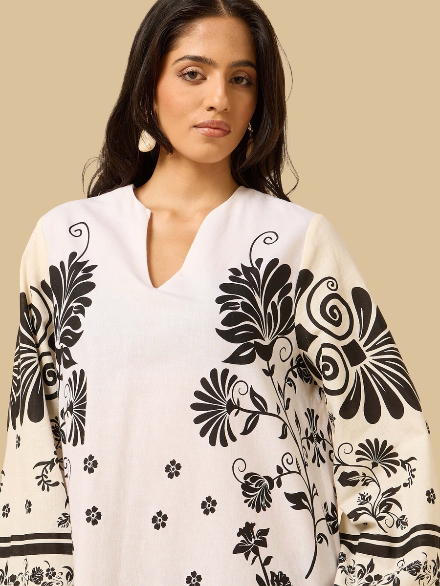 Floral Print Kaftan Dress