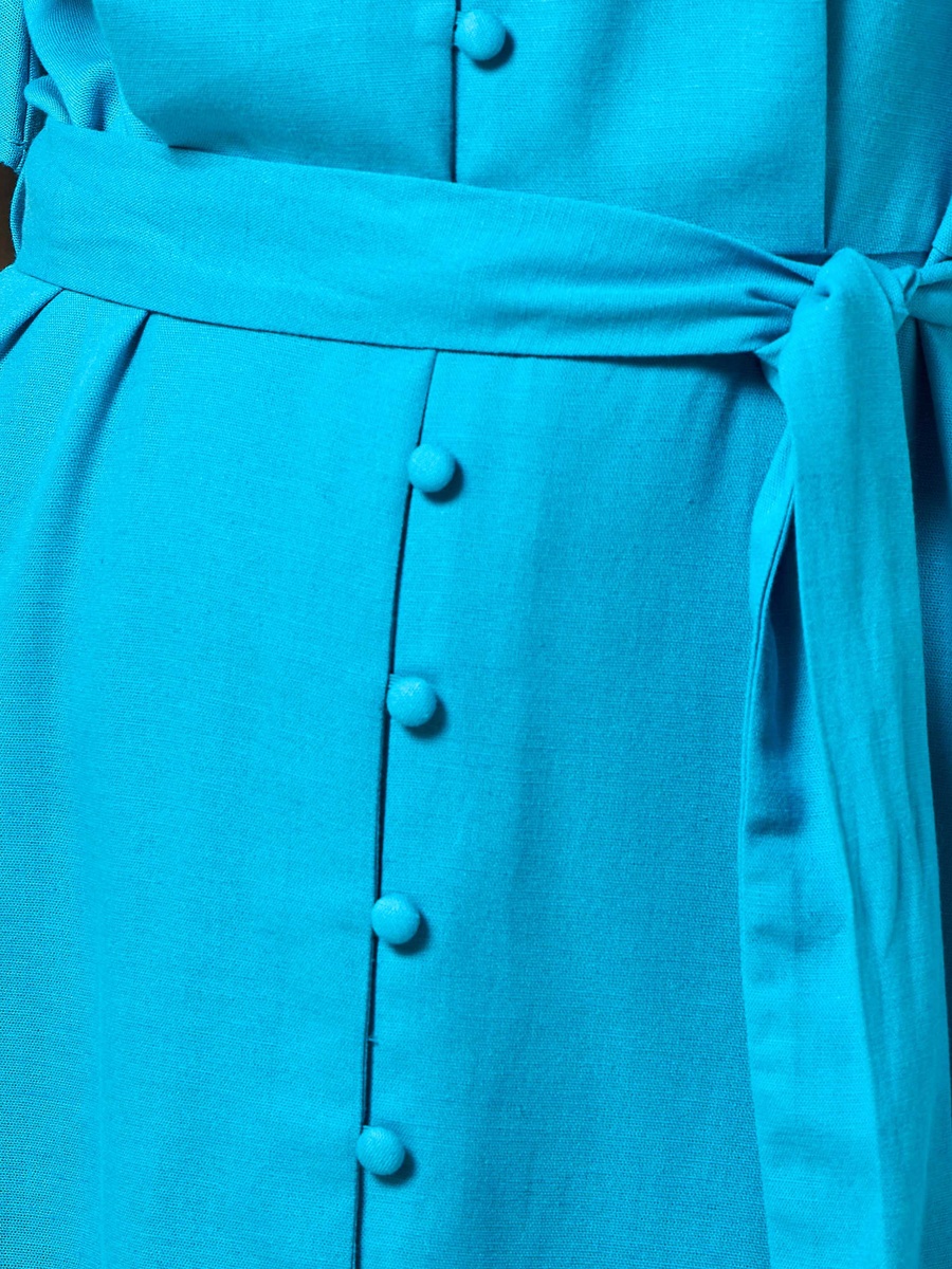 Linen Blend Dress with Angel Sleeves