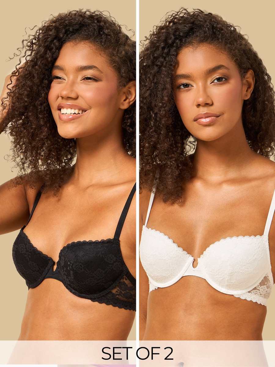 Pack of 2 - Lace Wired Demi Bra