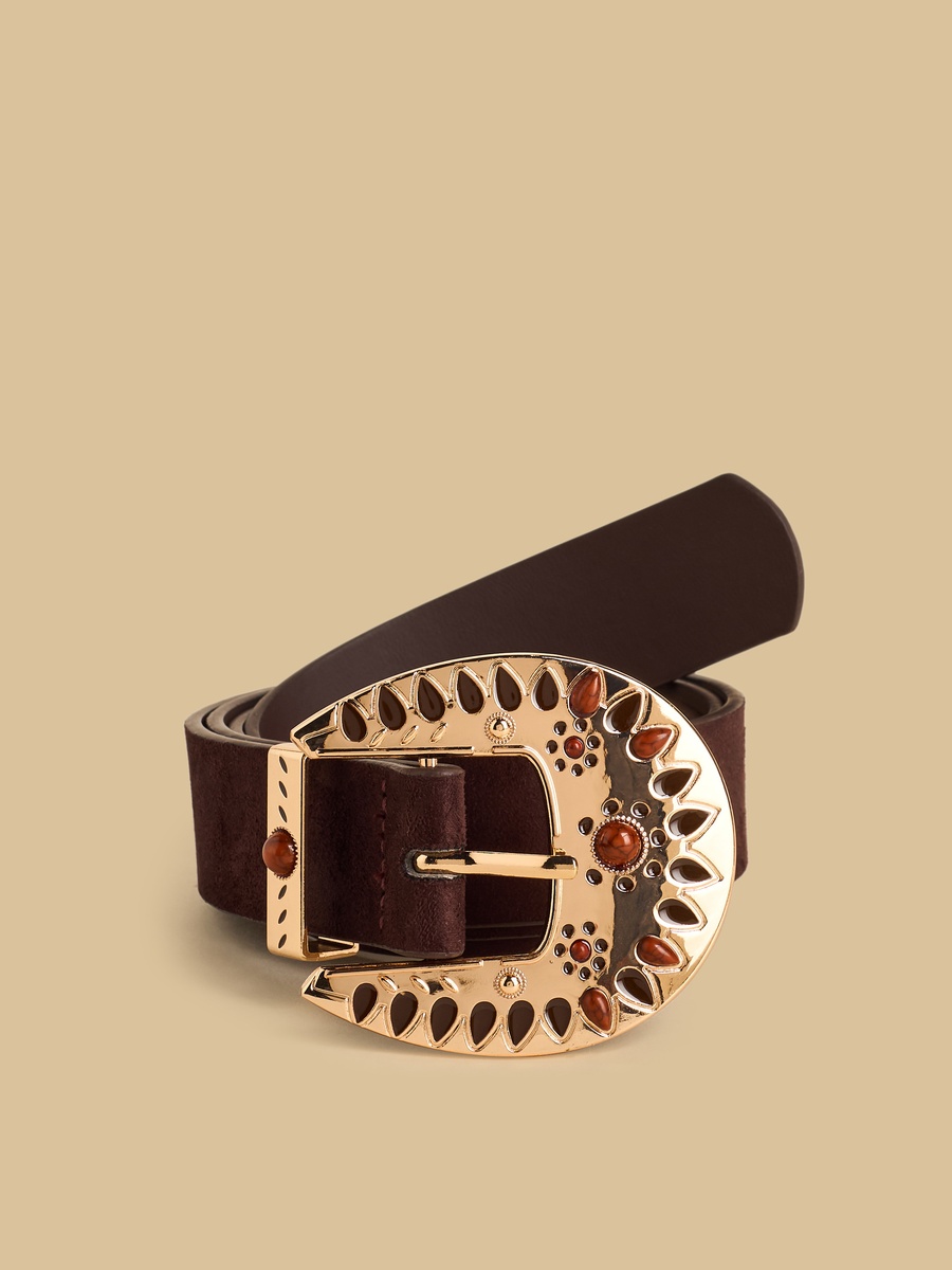 Embellished Belt with Pin Buckle Closure