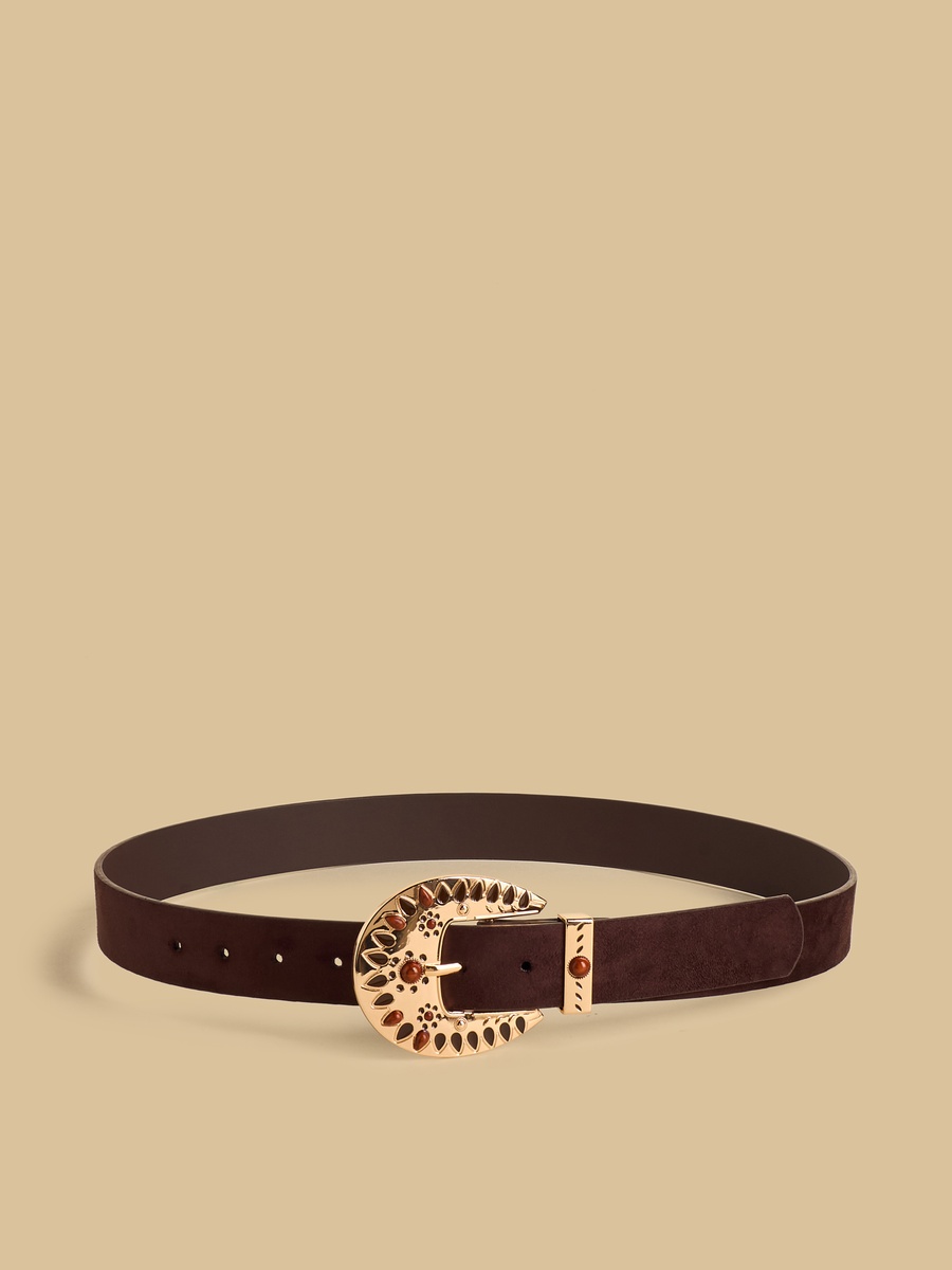 Embellished Belt with Pin Buckle Closure