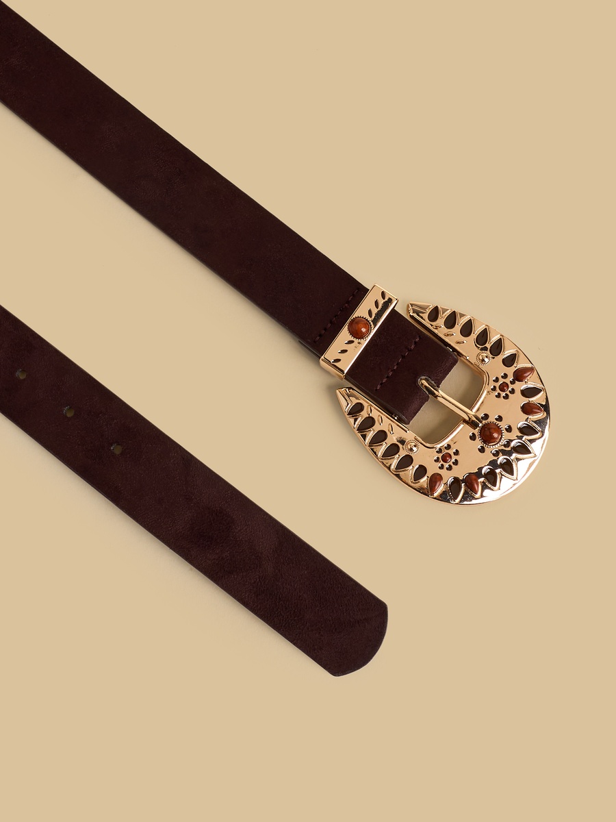Embellished Belt with Pin Buckle Closure