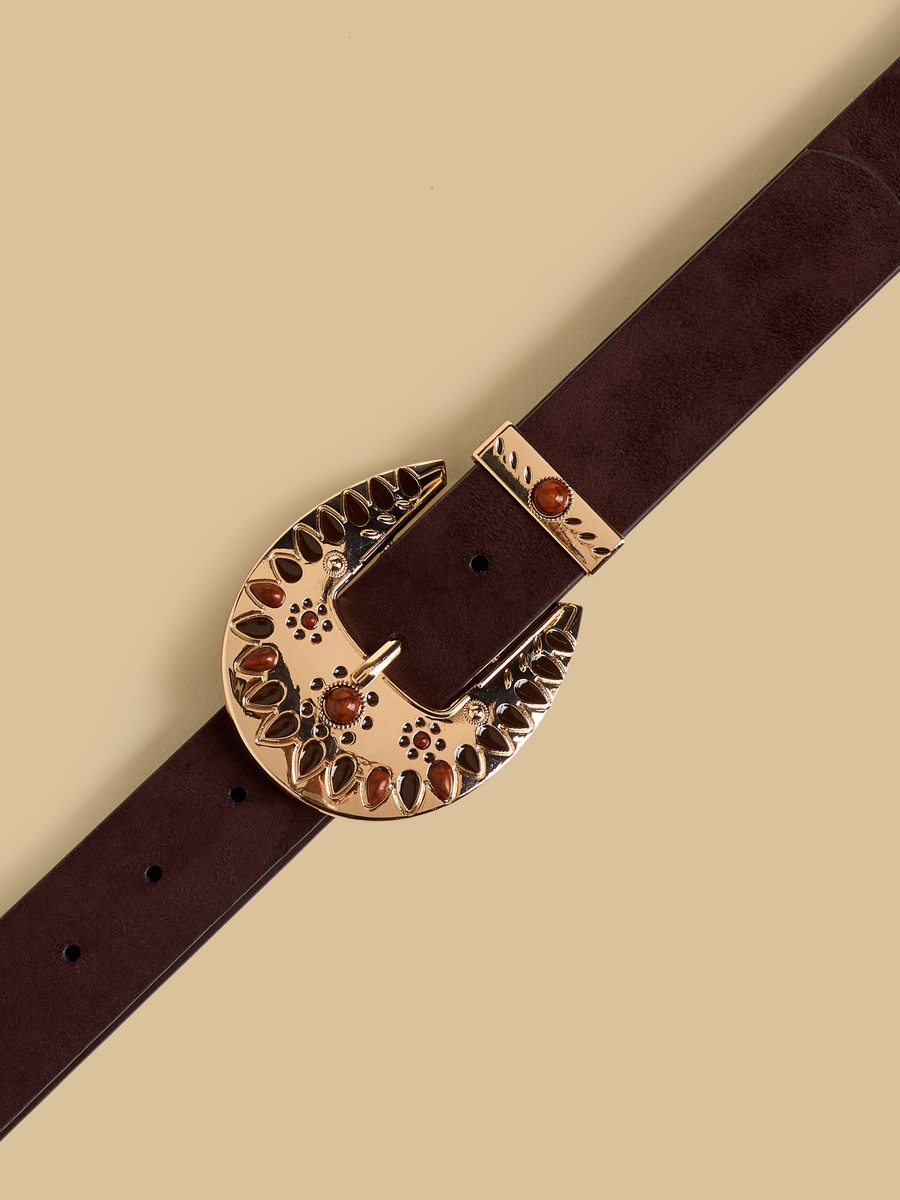 Embellished Belt with Pin Buckle Closure