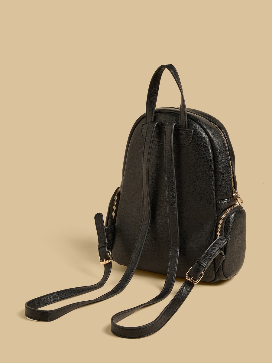 Textured Backpack with Zip Closure