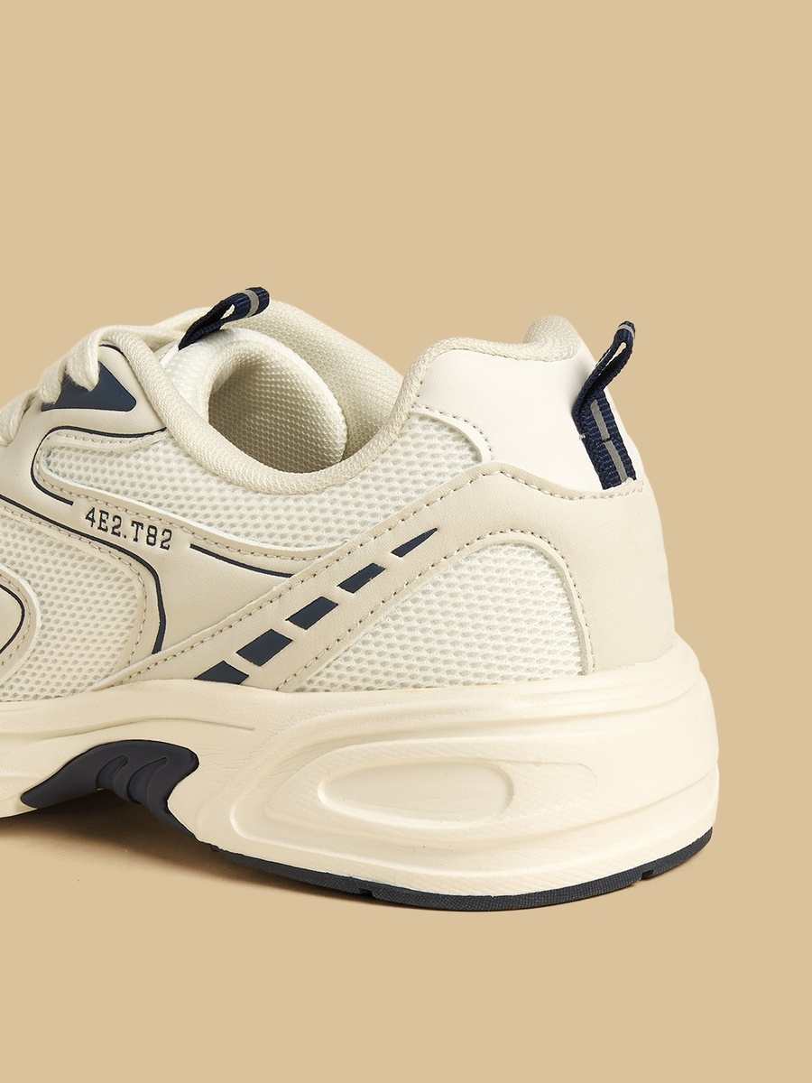 Panelled Sports Shoes with Lace-Up Closure