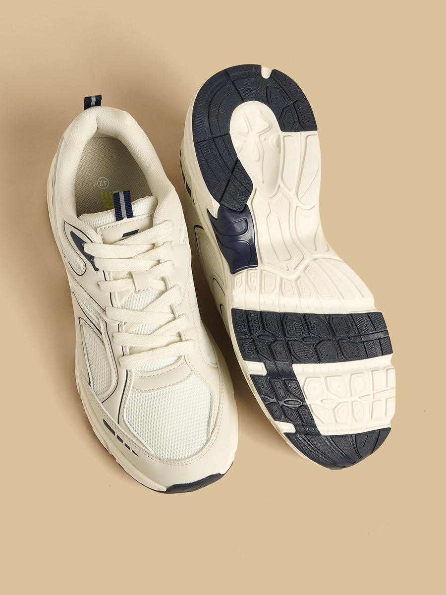 Panelled Sports Shoes with Lace-Up Closure