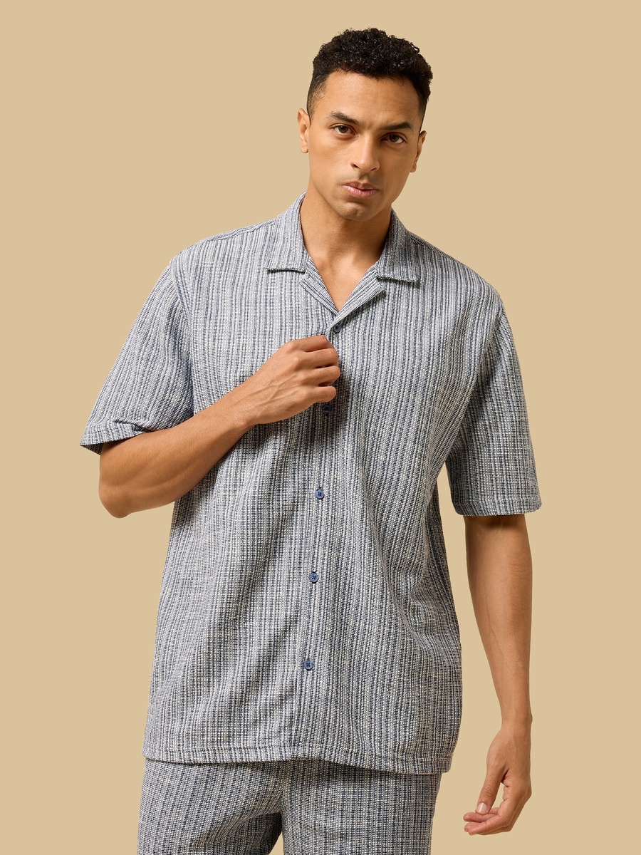 Relaxed Fit Textured Jacquard Shirt