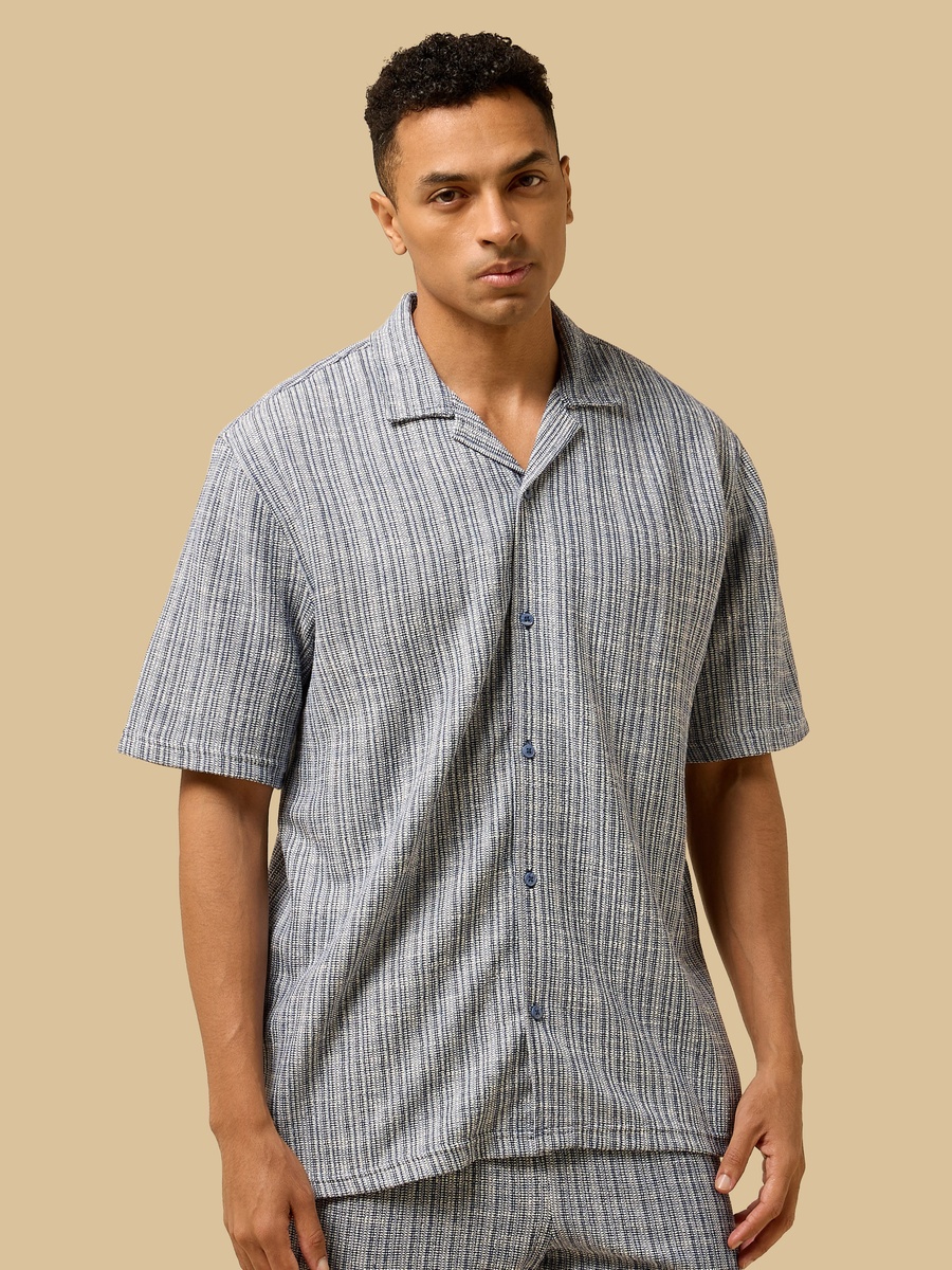 Relaxed Fit Textured Jacquard Shirt