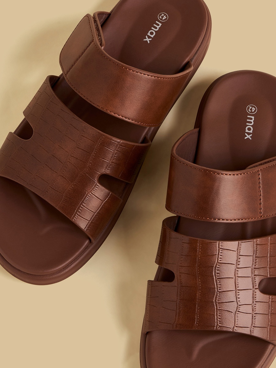 Textured Slip-On Sandals