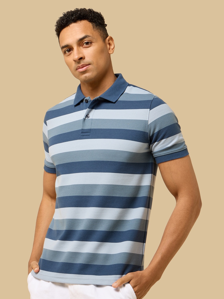 Striped Ottoman Polo T-Shirt