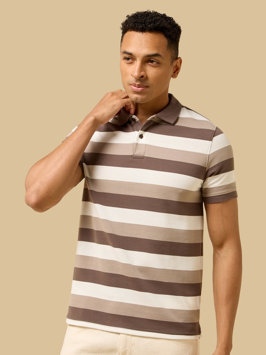 Striped Ottoman Polo T-Shirt