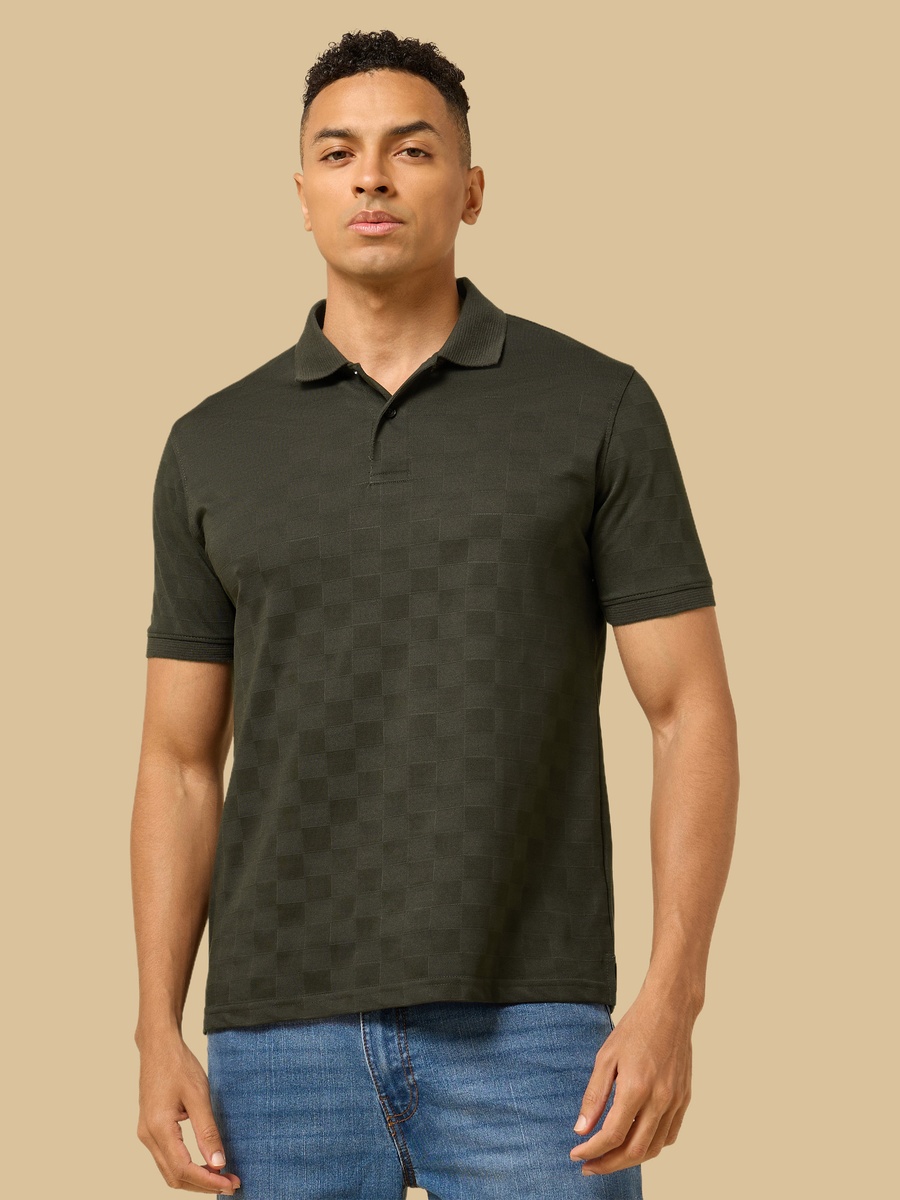Jacquard Textured Polo T-Shirt