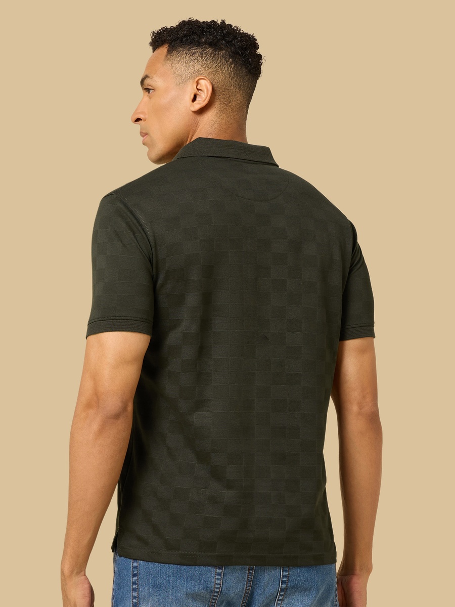 Jacquard Textured Polo T-Shirt