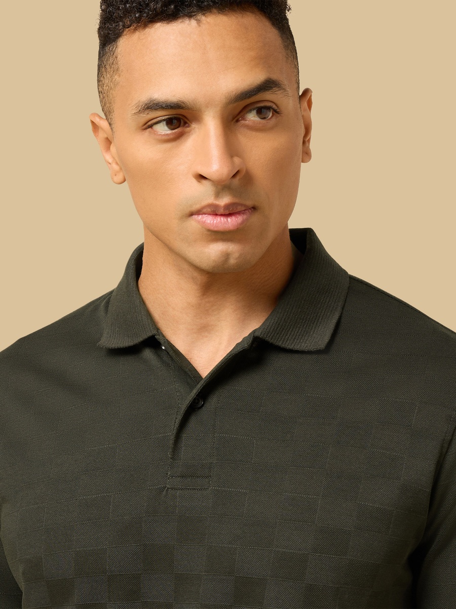 Jacquard Textured Polo T-Shirt