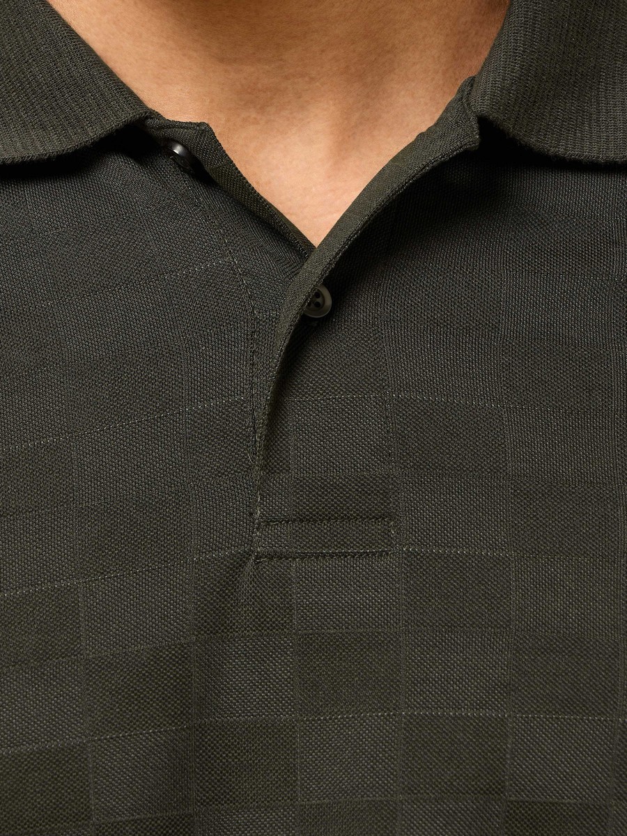Jacquard Textured Polo T-Shirt