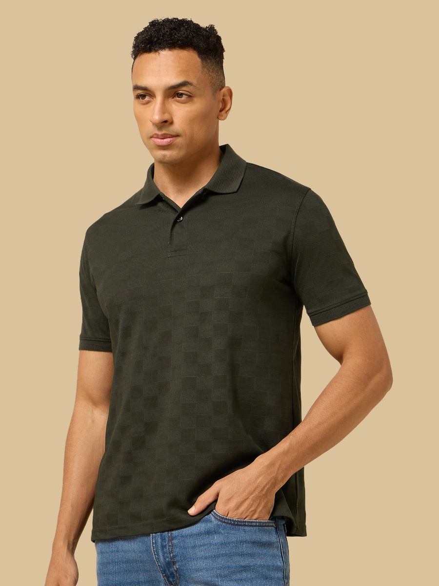 Jacquard Textured Polo T-Shirt