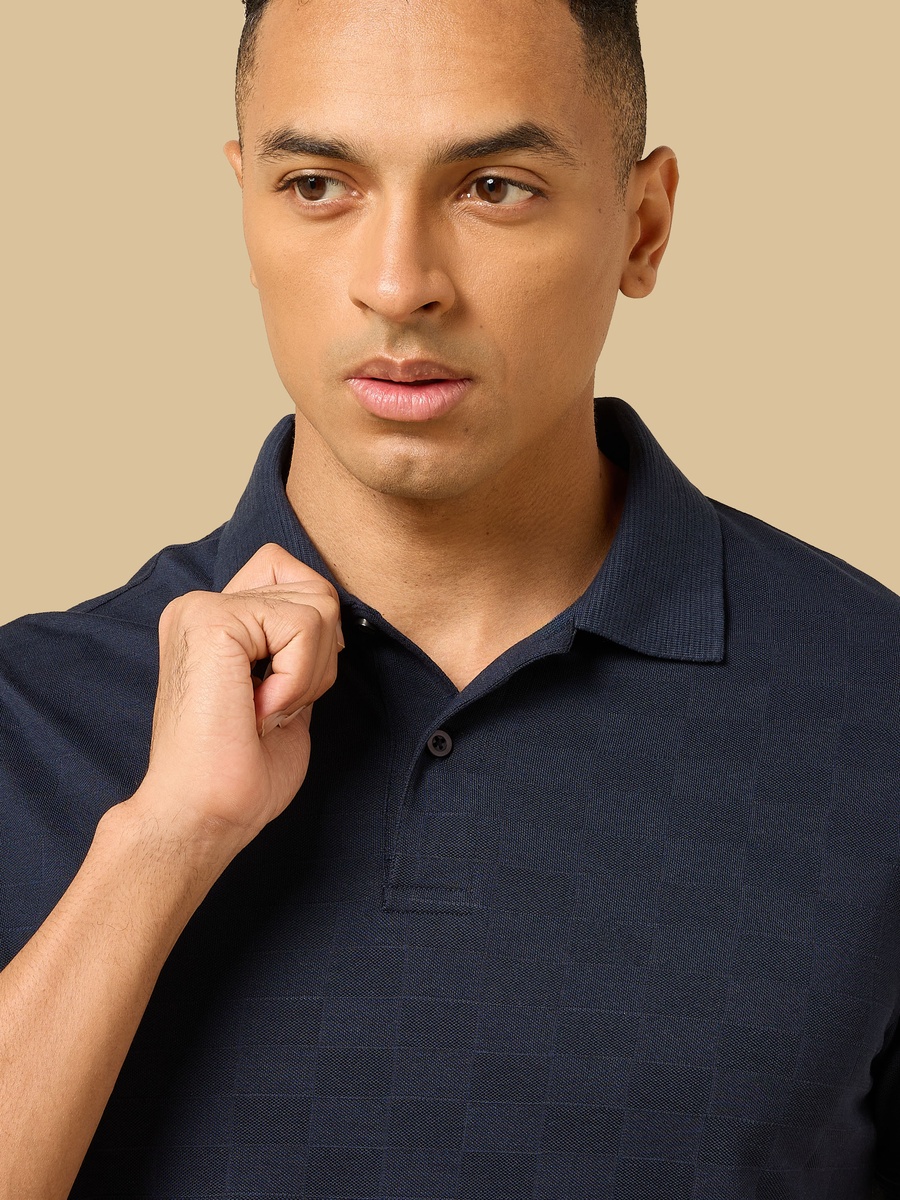 Jacquard Textured Polo T-Shirt