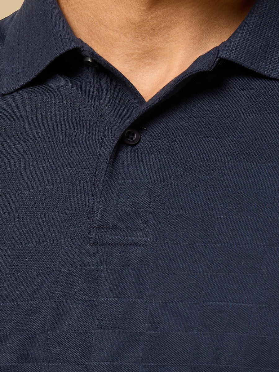 Jacquard Textured Polo T-Shirt