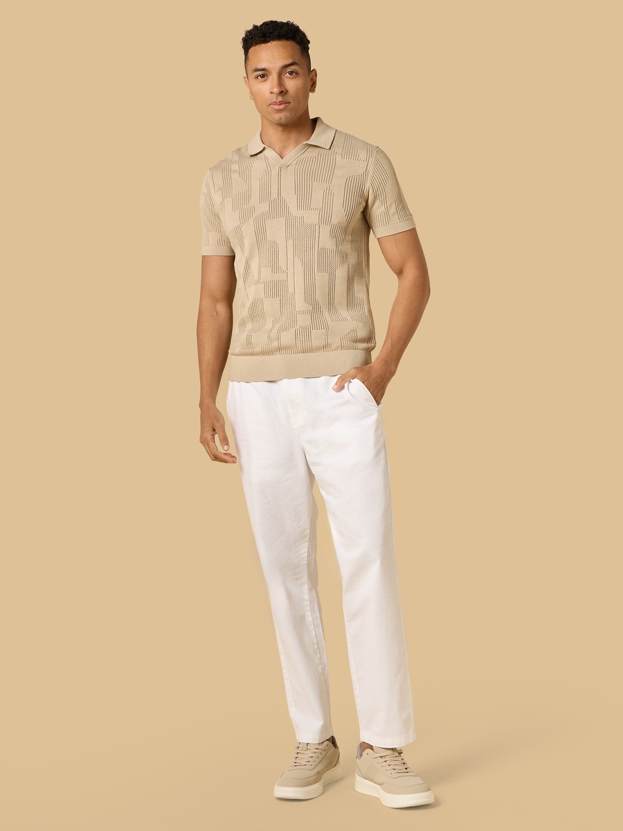 Textured Jacquard Polo T-Shirt