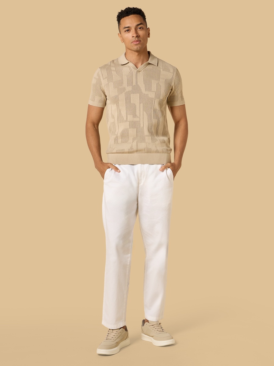 Textured Jacquard Polo T-Shirt