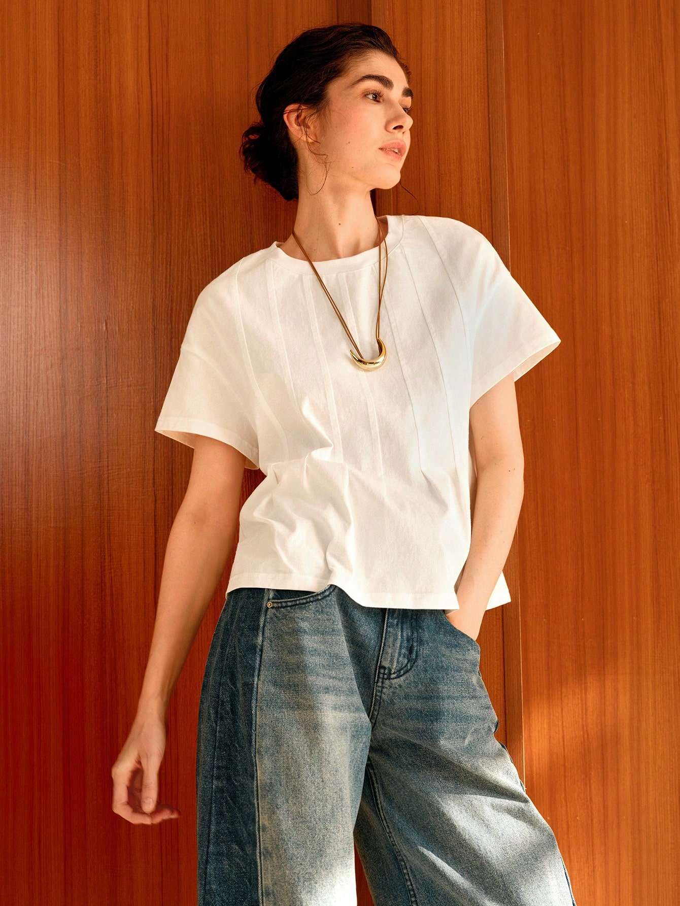 Plain Short Sleeve Top