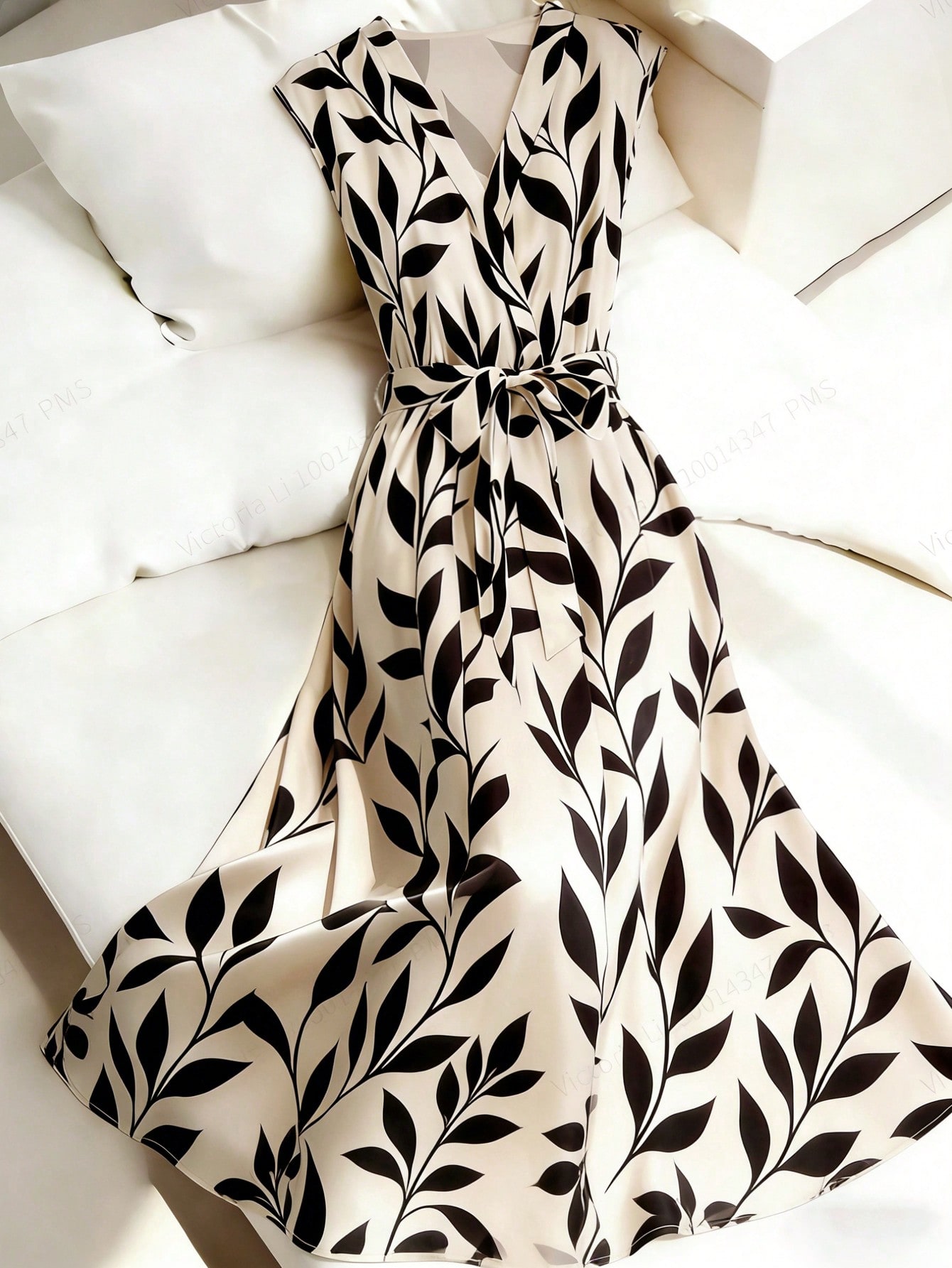 Floral Print V-Neck Casual Midi Dress