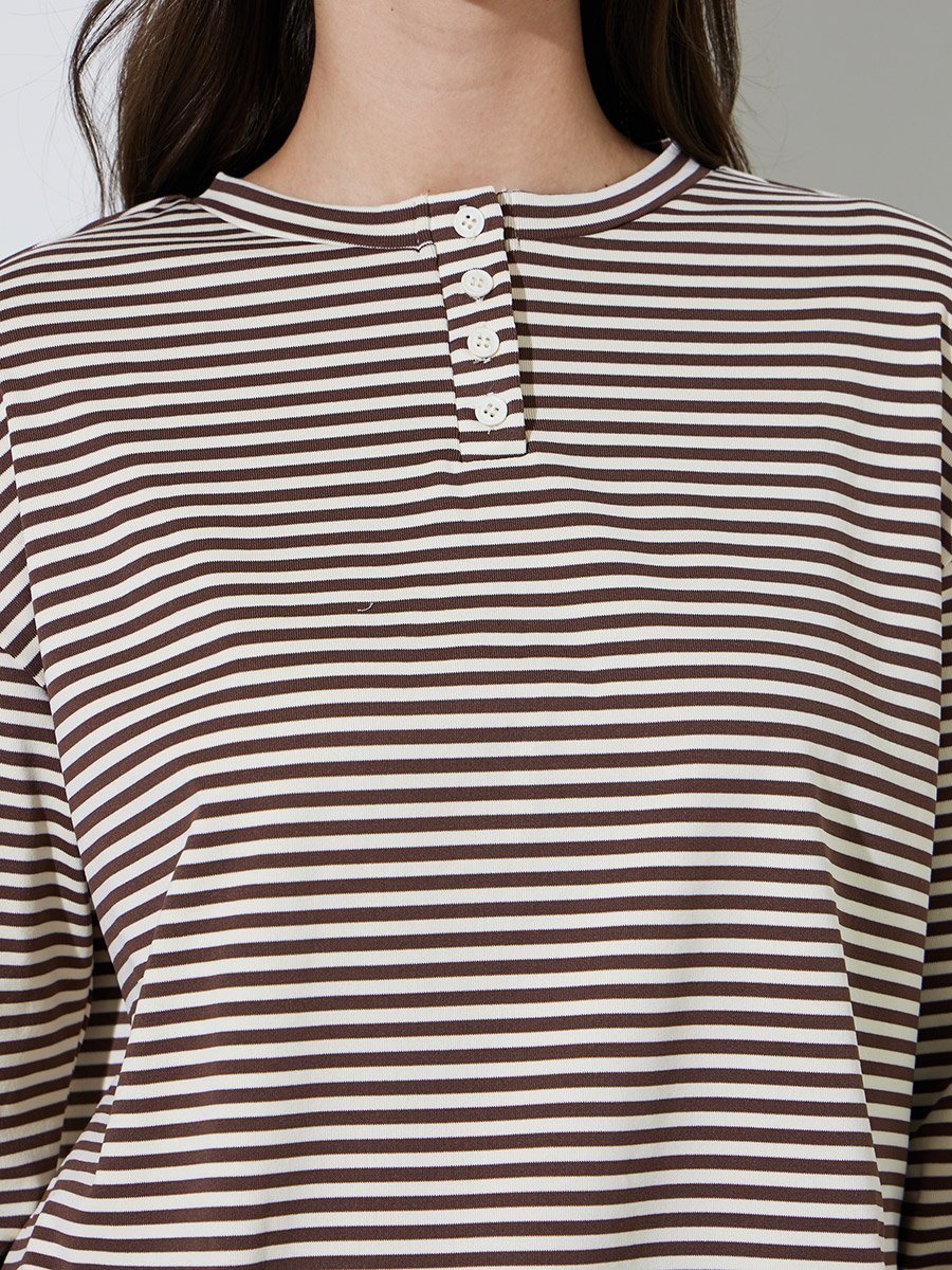Multi-Color Striped Long Sleeves T-Shirt