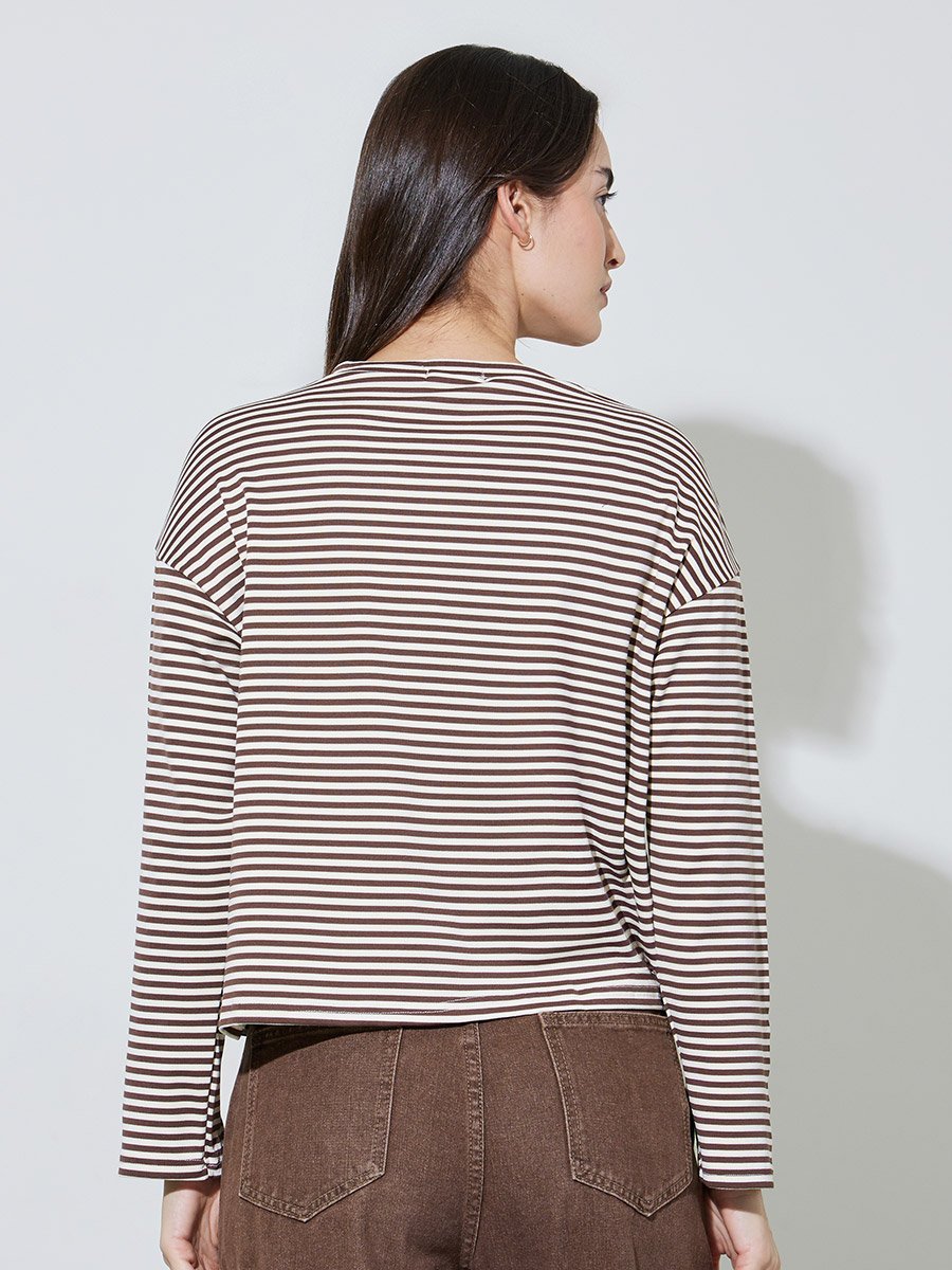Multi-Color Striped Long Sleeves T-Shirt