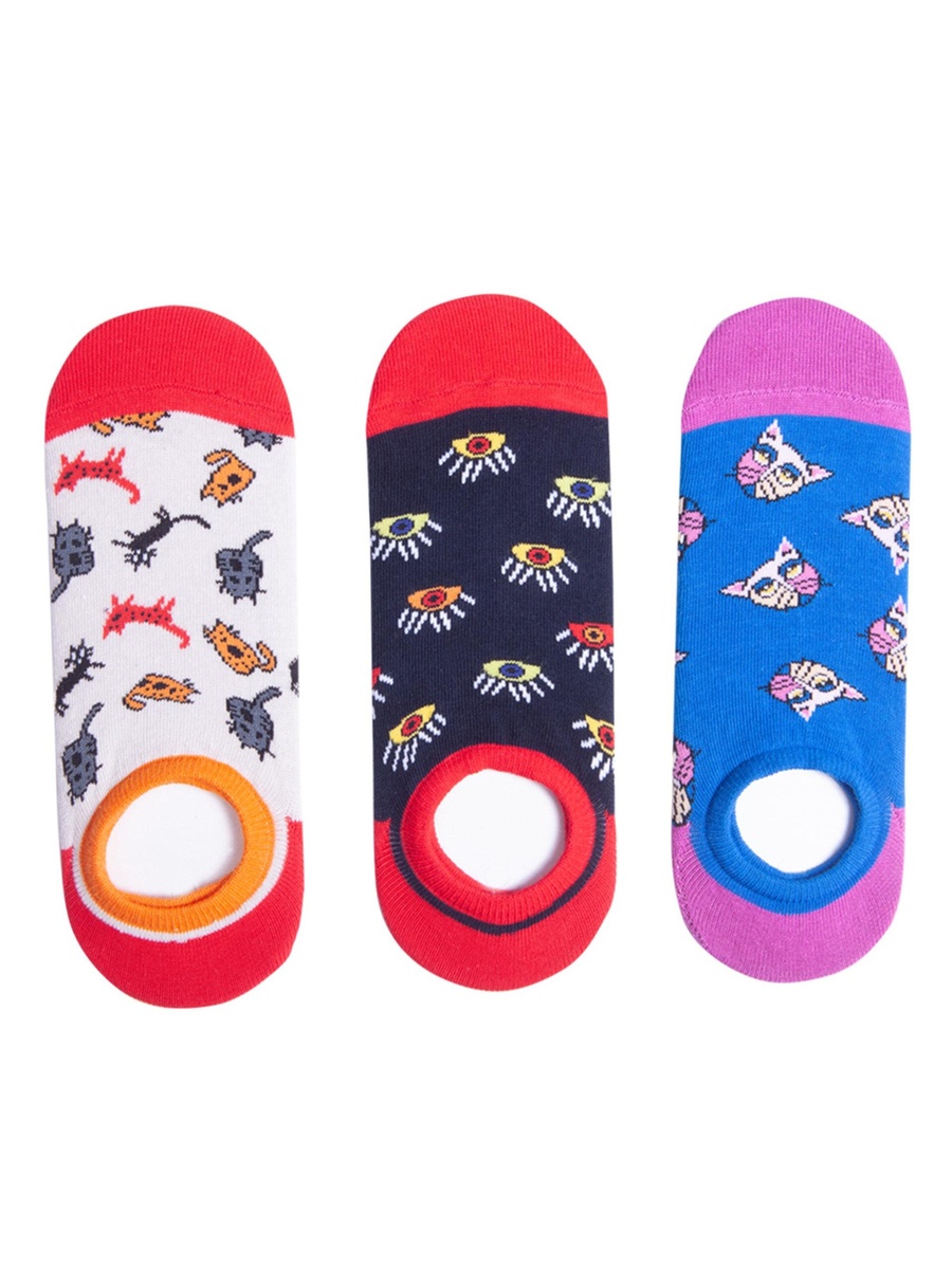 Pack of 5 - Cat Design Liner Socks