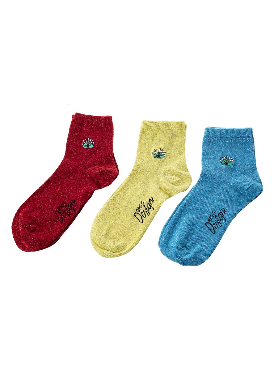 Pack of 3 - Glitter Look Socks