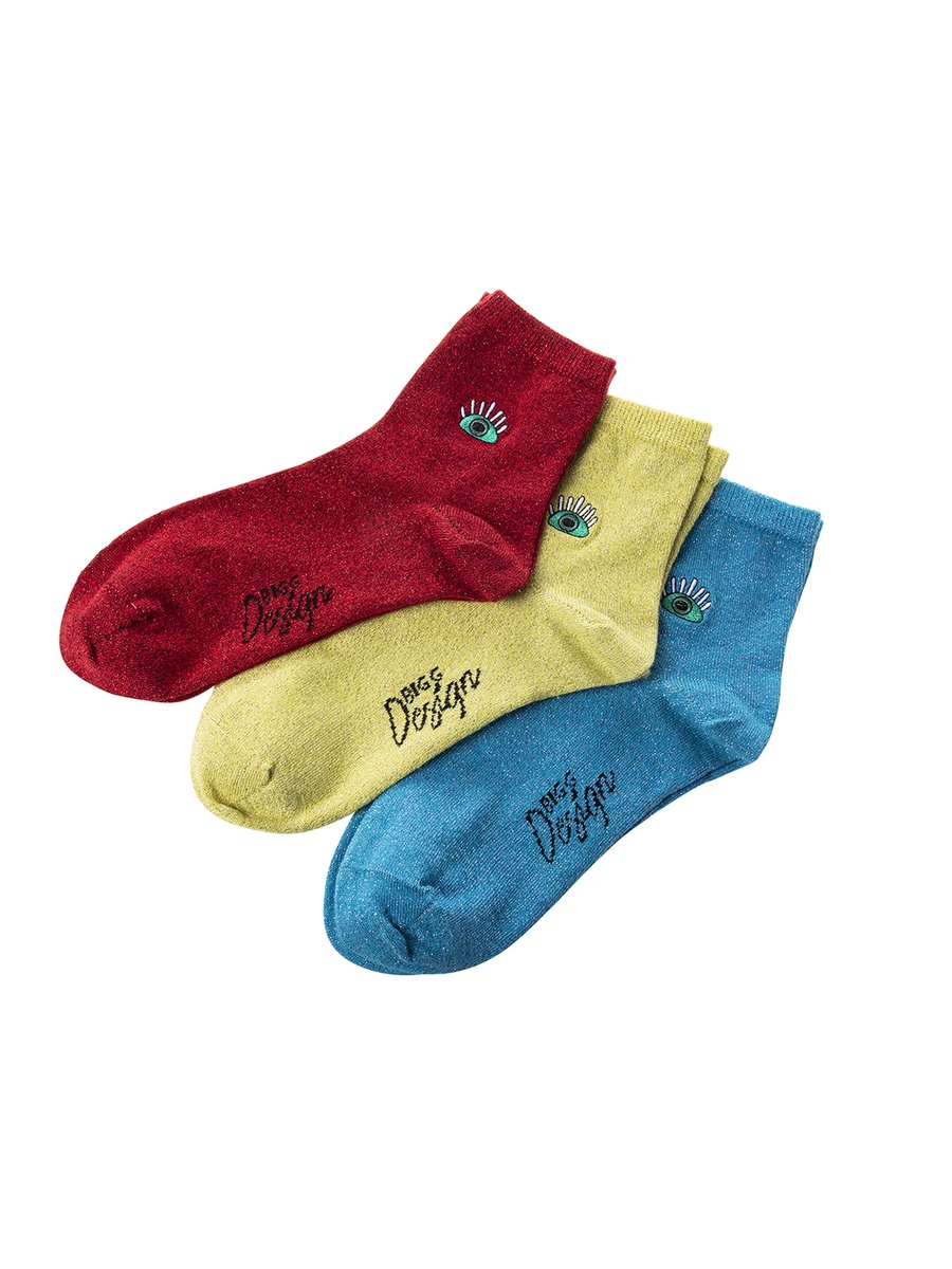 Pack of 3 - Glitter Look Socks